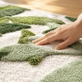 thumbnail image 5 of Tufted Bath Mat, Green Leaf Patterned Soft Absorbent Rugs with Non-Slip Rubber Backing for Front Door Bathroom Kitchen, 5 of 7