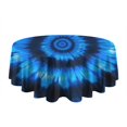 thumbnail image 5 of Blue Tie Dye Spiral Pattern Round Tablecloth 60"x60",Wrinkle Wipeable Table Cloth for Kitchen Dining Room Picnic Patio Party, 5 of 6