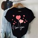 thumbnail image 5 of Fiudx Ofertas de La Semana Camiseta de Manga Corta Holgada con Cuello Redondo y Estampado Informal a La Moda para Mujer, 5 of 5