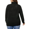 thumbnail image 4 of DARING DIVA Plus Size Long Sleeve Turtleneck Novelty Sweater 1X Black, 4 of 6