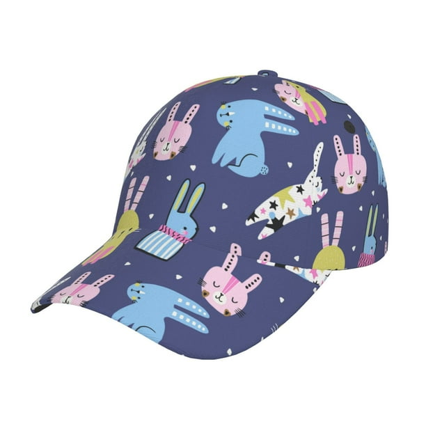 Balery Cartoon Rabbit Gorra de béisbol de tamaño ajustable para correr, entrenar y actividades al aire libre. Gorra de papá para todas las estaciones.
