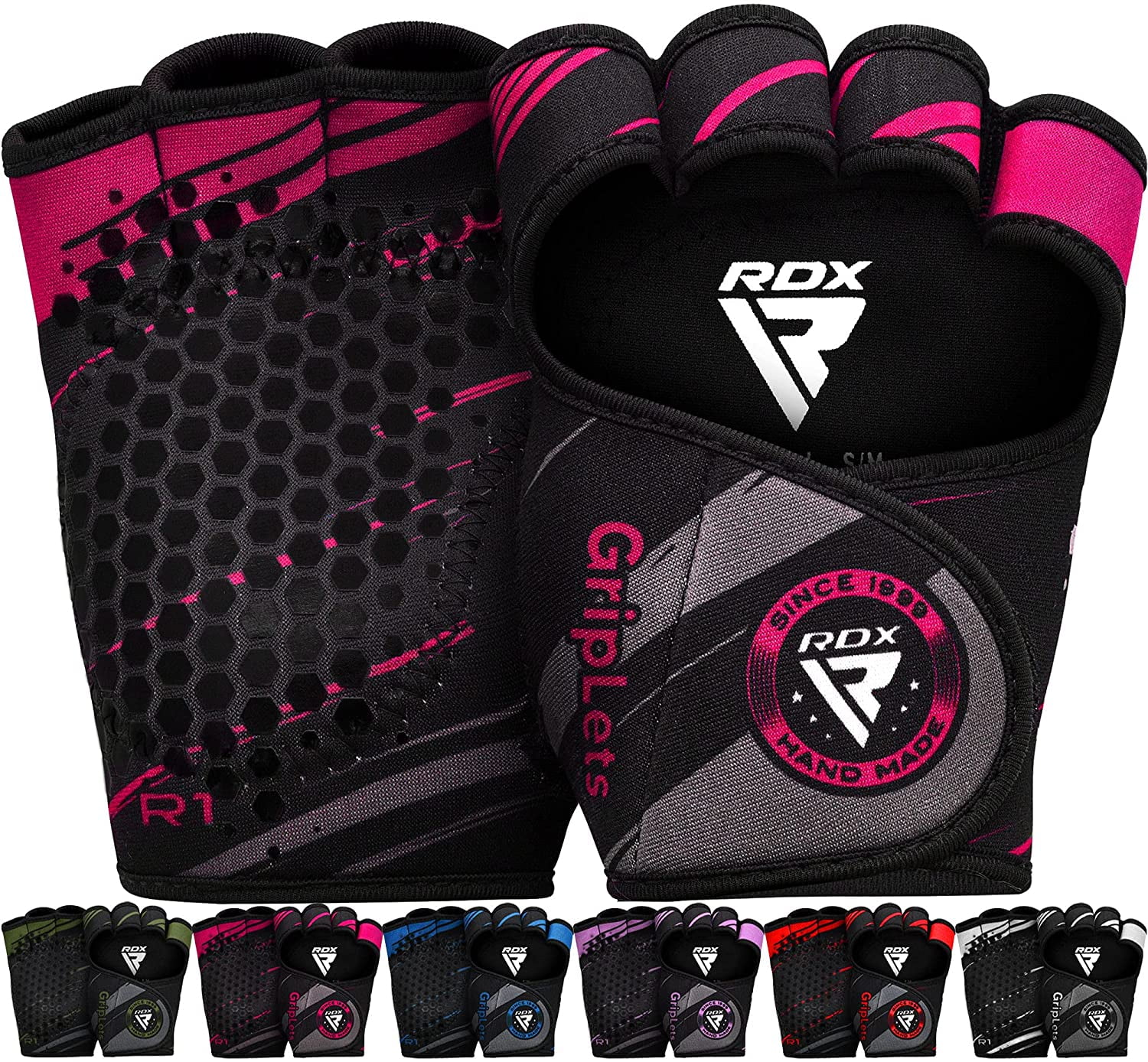 RDX Weight Lifting Gloves Grip Strength Training Gym Sports Fitness Training 