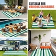 thumbnail image 4 of Green Ombre Grey Striped Outdoor Rug for Patio/Deck/Porch, Non-Slip Large Area Rug 5 x 7 Ft, Farmhouse Stripe Modern Indoor Outdoor Rugs Washable Area Rugs, Reversible Camping Rug Carpet Runner, 4 of 8