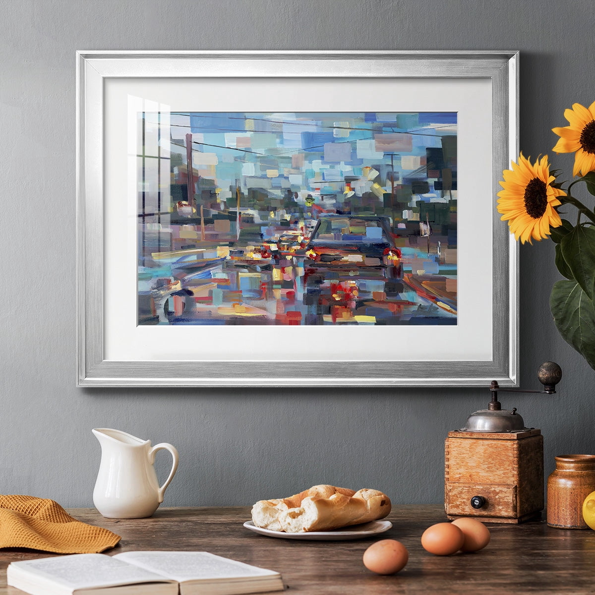 Red Traffic Premium Framed Print - Ready to Hang