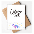 thumbnail image 1 of Welcome Back Quote Art Deco Fashion Welcome Back Greeting Cards Envelopes Blank, 1 of 3