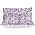 thumbnail image 3 of HAHDAXIA Butterfly Flower Bedding Solid Comforter Set for All Seasons,3 Pieces(1 Comforter+2 Pillowcases),Soft Microfiber Bedding Set Full(79"x90"), 3 of 7