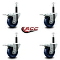 thumbnail image 2 of 3.5 Inch Solid Poly Swivel 3/4 Inch Expanding Stem Caster Set Total Lock Brake, 2 of 2