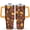 Maple Leaf Pumpkins, variant on Green Leaves 40 Oz Tumbler with Handle Lid and Straw, Stainless Steel Double Walled Vacuum Insulated Cup, Cute Anniversary Wedding Birthday Gifts Tumbler for Women Men Friends Outdoor Indoor