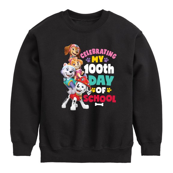Paw Patrol - Celebrating 100Th Day Of School Graphic Long Sleeve Fleece Sweatshirt