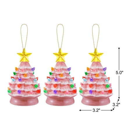 Mr Christmas - 5" Pink Nostalgic Trees - Set of 3