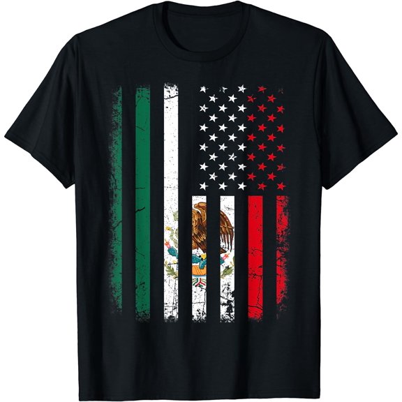 Mexican American Flag Mexican Roots Mexico America T-Shirt