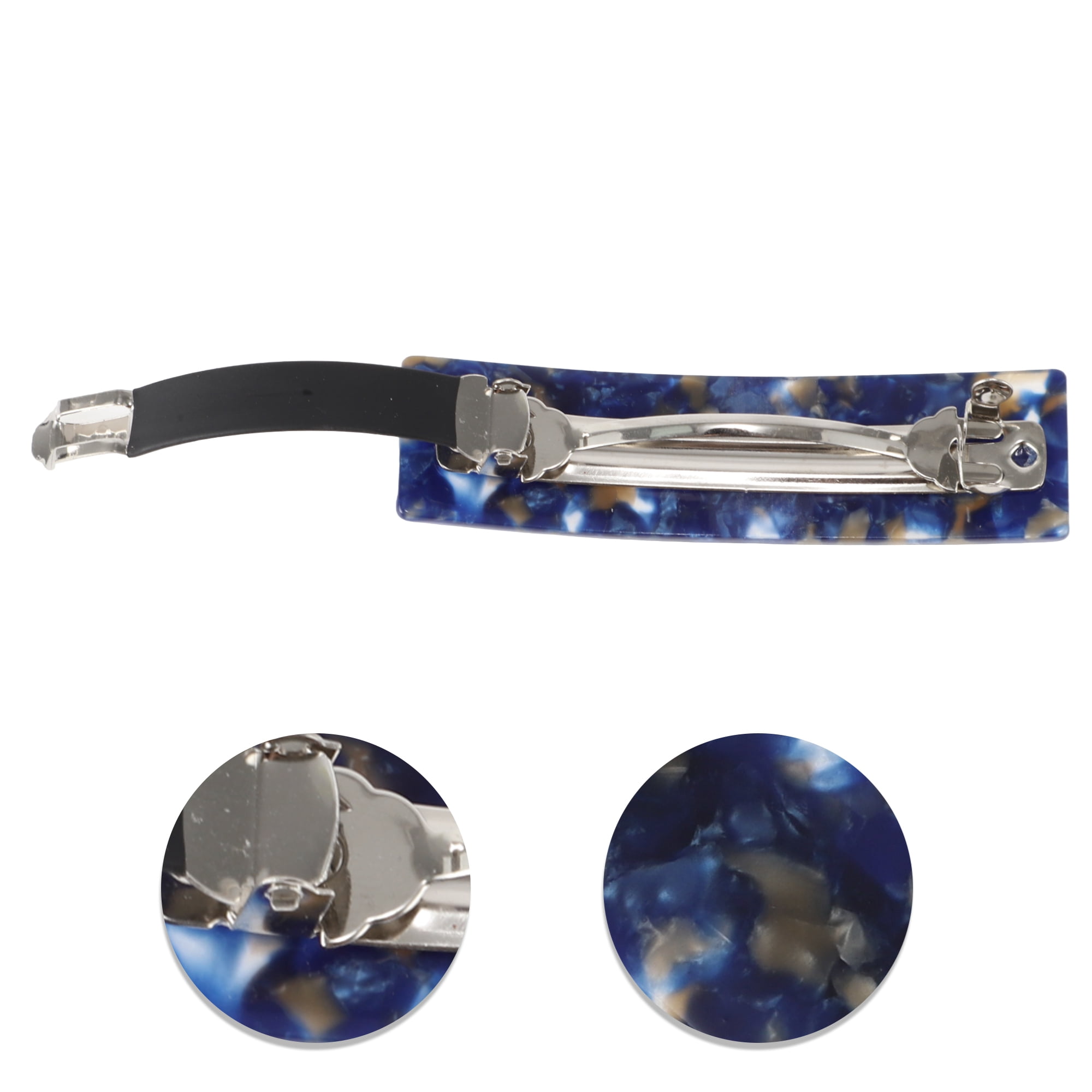 Unique Bargains Grace Square Hair Clips Hairdo Clip 3.46"x0.94"x0.71" Blue