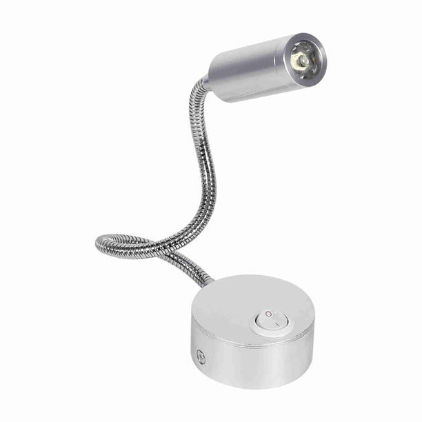 Lámpara de estudio Nikou LED blanca cálida 3 W con interruptor cuello de cisne