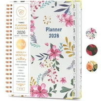 Planner 2026 Calendar Notebook(Jan-Dec.2026,6.3"x8.5") Weekly Monthly Flower Planner for Women Men 2026 Academic Planner Supplies