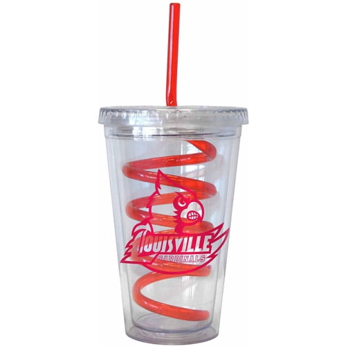 16oz NCAA Louisville Cardinals Swirl Straw Tumbler