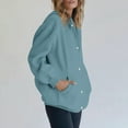 thumbnail image 7 of Mohiass Button Up Y2K Hoodies for Women Casual Oversized Hooded Sweatshirt Long Sleeve Trendy Athletic Jackets with Pockets Green 2XL, 7 of 7