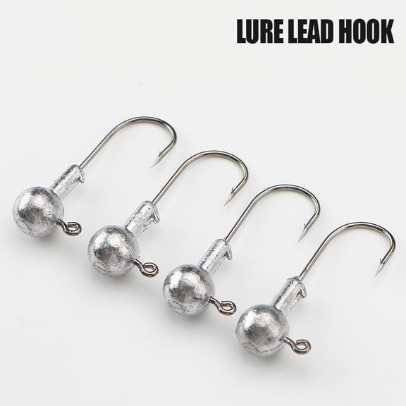 AMYSPORTS Round Ball Jig Heads with Sharp Hooks for Bass and Saltwater Fishing, 1/8oz to 1/2oz Weights Assortment