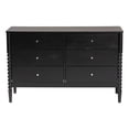 thumbnail image 5 of Baxton Studio Lucera Mid-Century Black Bobbin Wood 6-Drawer Dresser, 5 of 6