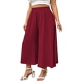 thumbnail image 2 of Endives Plus Size Women's Wide Leg Pants Loose Comfortable Spring Summer Baggy Pant Crop Pant Vacation Outfits Outdoors XL-5XL, 2 of 7