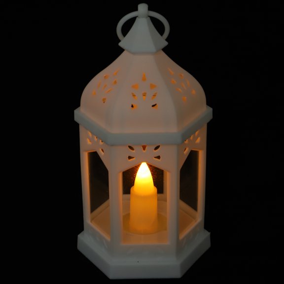 Tineasur cate Iron-Look Plastic Candle Holder White for Home Decor