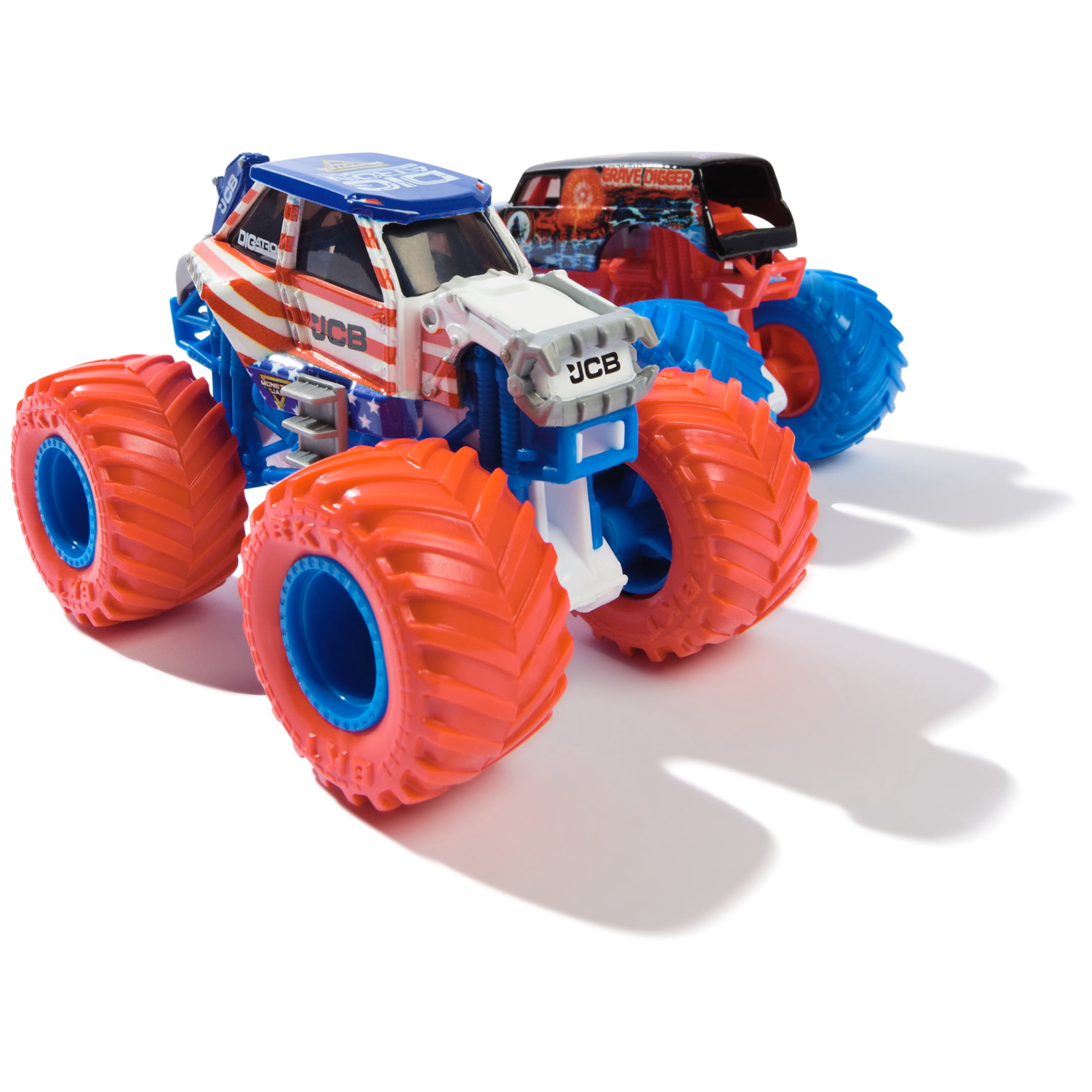 Monster Jam, Grave Digger Vs. Digatron Die-Cast 1:64 Scale Monster Trucks, Boys and Girls Ages 3 and up