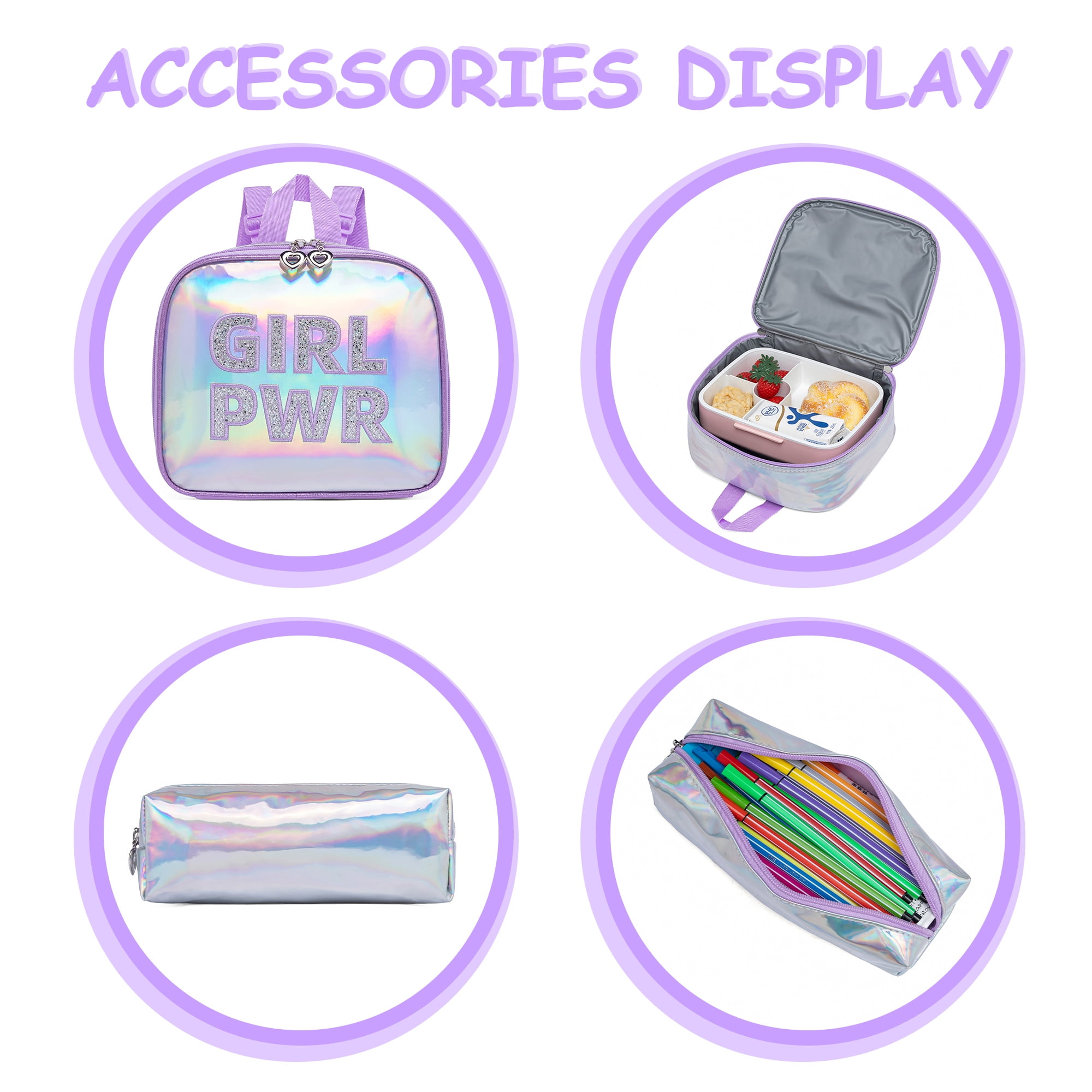 Sequin Kids Rolling Backpacks for Girls with Wheels Wheeled Backpack for School Lightweight Roller Bookbag Purple