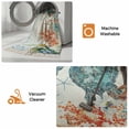 thumbnail image 5 of Coastal Turtle Bathroom Rug 2'x3', Summer Beach Nautical Coral Starfish Low Profile Front Entryway Rug with Tassels, Woven Cotton Washable Kitchen Mat Carpet for Foyer Bedroom Back Door Decor, 5 of 9