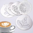 thumbnail image 4 of Plantillas De Café De Acero Inoxidable De 5 Piezas Plantillas De Arte De Espuma De Café Con Leche Para Decorar Café Pastel De Cupcake Cappuccino Serendint HA035872-00, 4 of 6