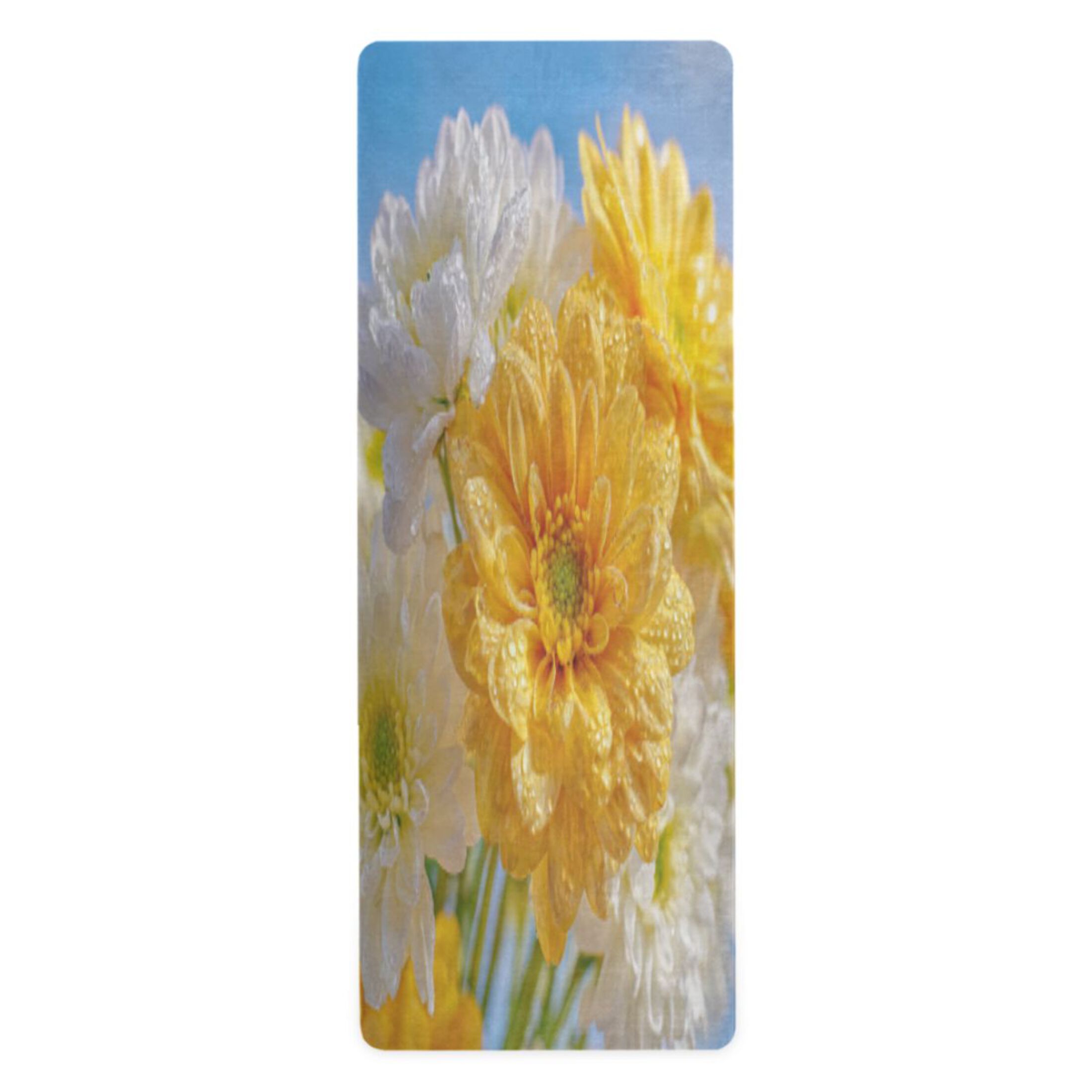 BZSMCE Yoga Mat Women Fitness Mat Sunny Daisies with Morning Dew Pattern