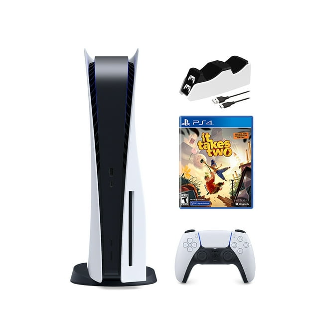 2022 New PlayStation Disc Version Gaming Console with Ultra Fast SSD, Wireless Controller, It takes Two & Mytrix Controller Charging Dock
