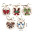 thumbnail image 3 of Luoshdecor 5Pcs Christmas Round Wooden Christmas Tree Ornament Holiday Hanging Pendant for Shelf & Office Holiday Gift, 3 of 7