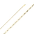 thumbnail image 1 of Ioka - 14K Yellow Solid Gold 2.7mm Cuban White Pave Chain Necklace with Lobster Clasp - 22", 1 of 4