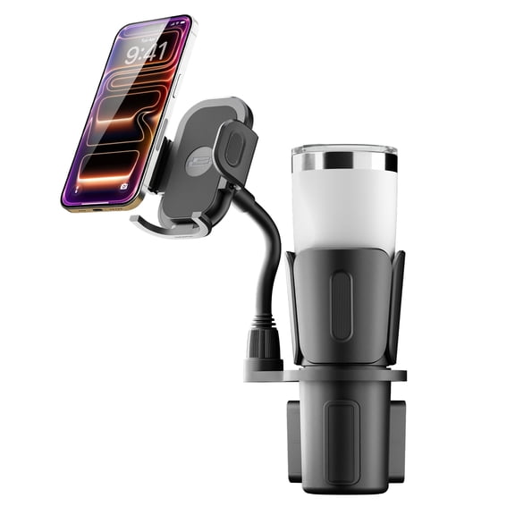 Bracketron TripGrip Cup Holder Phone Mount for Car, Adjustable Base with Flexible Arm & 360° Rotation