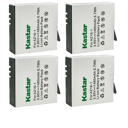 Kastar 4-Pack Battery Replacement for Xiaomi YI AZ16-1 Xiaomi YI AZ16-2 Battery Xiaomi Yi 4K Xiaomi Yi 4K+ Xiaomi Yi Lite Xiaomi YI 360 VR Sport Action Camera Camcorder
