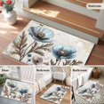 thumbnail image 5 of Vintage Poppy 2x3 Area Rugs for Living Room, Blue Flowers Plant Non Slip Floor Mat Washable Low-Profile Indoor Carpet for Bedroom, Dining Room, Bathroom, 5 of 9