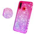 thumbnail image 2 of Compatible for Samsung Galaxy A20S Case with Tempered Glass Screen Protector SOGA Diamond Liquid Quicksand Cover Cute Girl Women Phone Case - Pink / Purple, 2 of 4