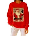 thumbnail image 2 of Uootdi Gift Christmas Sweatshirt for Women Cute Santa Claus Print Graphic Pullover Sweaters Winter Clothing for Women, 2 of 8