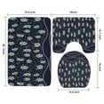 thumbnail image 3 of Dark Blue Daisy Flower Pattern Bathroom Rugs Sets 3 Piece,Toilet Cover Set,Absorbent Non Slip Bathroom Mats Sets with U-Shaped Contour Rug Toilet Rug Set, 3 of 5