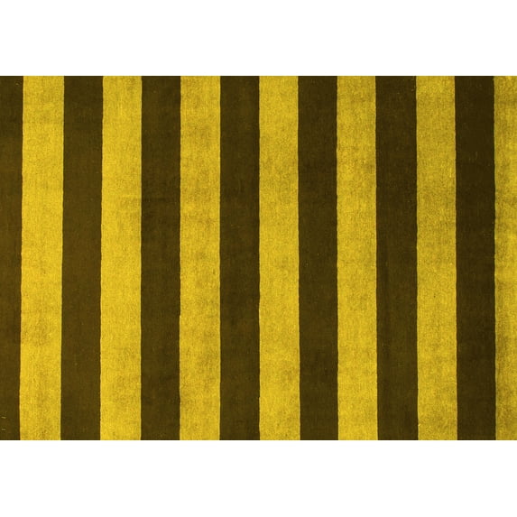 Ahgly Company Machine Washable Indoor Rectangle Abstract Yellow Modern Area Rugs, 2' x 5'