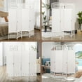 thumbnail image 2 of Kadyn Privacy Screens and Panels, 4 Panel Folding Room Divider Portable Privacy Screen Wave Fiber Room Partition, White, 2 of 7