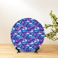 thumbnail image 6 of Bingfone blue Skull purple flower Print Bone China Dinner Decorative Plates,Handmade Ceramic Dinner Plate with Stand for Home Club-10in, 6 of 6