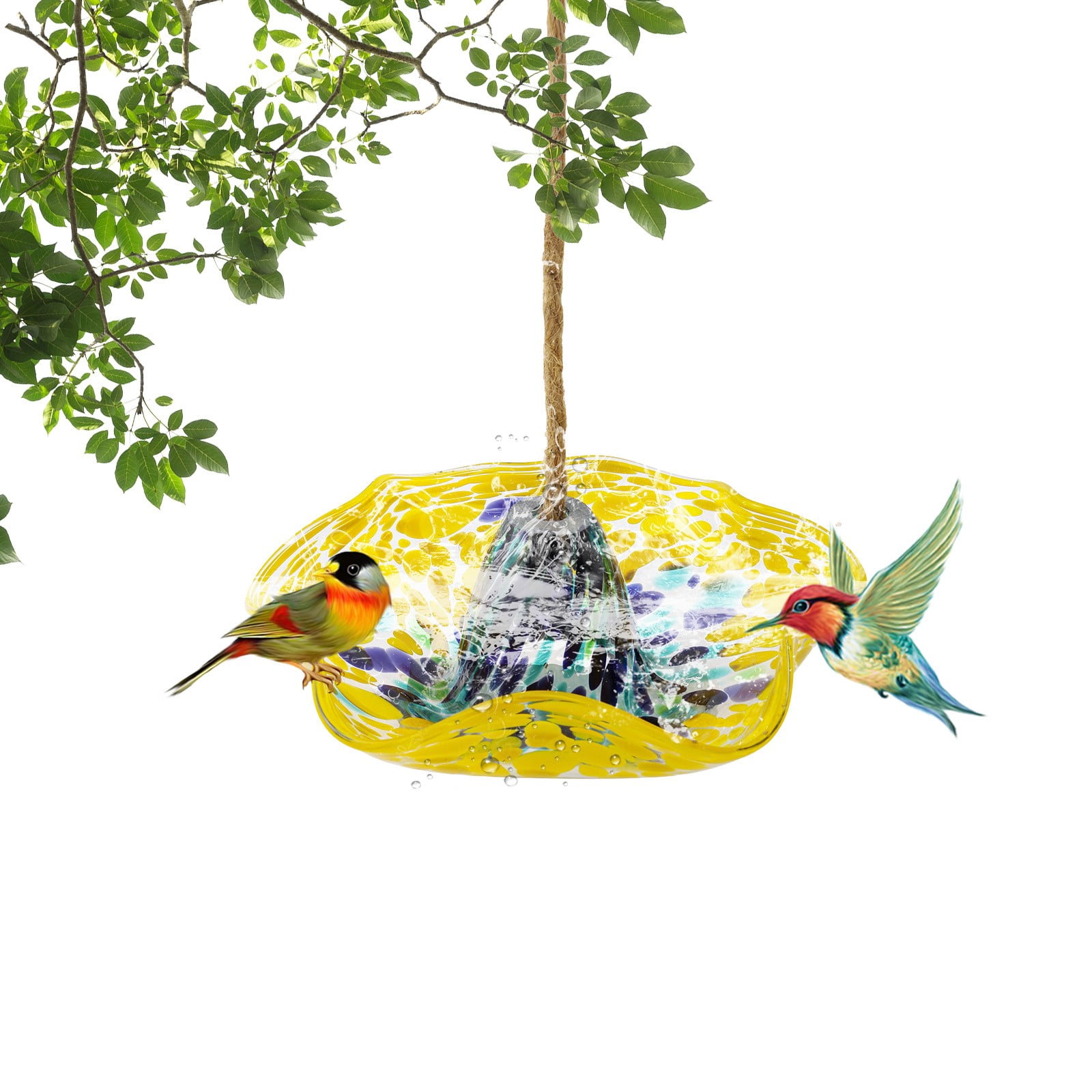 ZLBDYG Outdoor Hanging Bird Feeder – Windproof & Rainproof Wild Bird Feeding Station with 3 Hooks, Colorful Garden Decor for Backyard, Patio & Birdwatching Enthusiasts