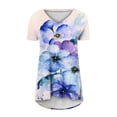 thumbnail image 4 of Womens Plus Size Tops,Womens Blouses,Women's Fashion Casual V-Neck Flower Loose Painting Short Sleeve T-Shirt Top Blouse Shirt, 4 of 5
