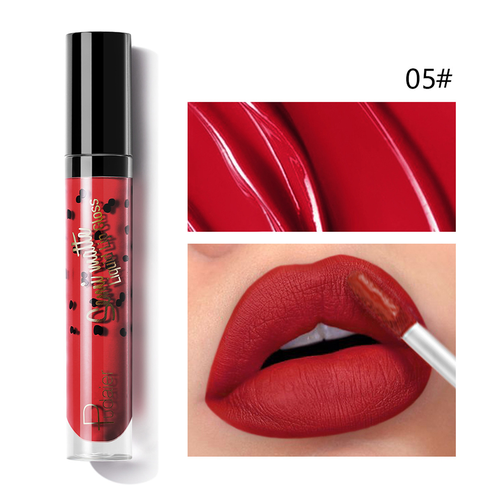 Exquisite Pudaier Matte Lip Gloss White Bottle Sexy Lipstick Long Lasting  Waterproof Tattoo Pigment Liquid Makeup Lips Lip Gloss P Tslm2