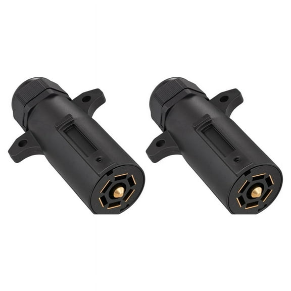 7 Pin Trailer Plug Waterproof, Round RV-Style 7 Way Trailer Plug, Detachable 7 Pin G12205