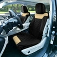 thumbnail image 3 of FH Group Deluxe Diamond Pattern Faux Leather Seat Cushions for Car Truck SUV Van - Beige/Black Front Seats, 3 of 6