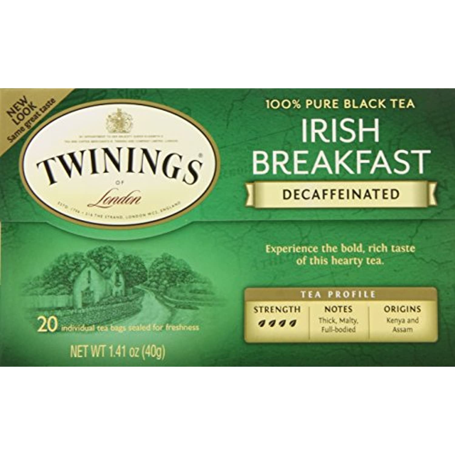 Twinings Tea Irish Breakfast Tea, Decaf, 20 Ct