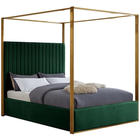 Meridian Furniture Jones Green Velvet Queen Bed