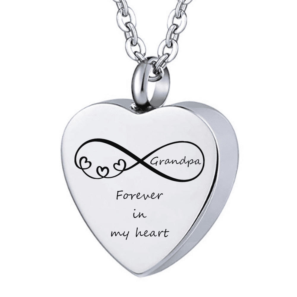 Stainless Steel Cremation Jewelry for Ashes Heart Infinity Urn Necklace