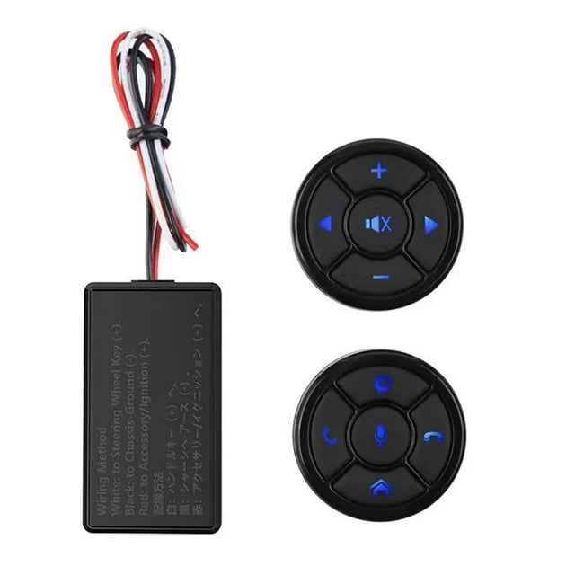 Steering Wheel Controller,Button Car Wheel Remote Round Button With 2 Wheel Wheel Button With 2 Round Wheel Button Player Wheel Dvd Button Car Dvd Car Wheel Player Dvd Player Media Button Remote